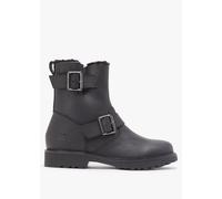 BARBOUR Derwent Black Leather Biker Ankle Boots Colour: Black Leather, Size: 7