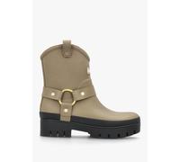 BARBOUR Elley Harness Military Brown Wellington Boots Size: 7, Colour: