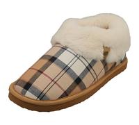 Barbour Eloise Tartan Bootie Womens Slippers in Hessian - 5 UK