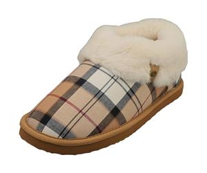 Barbour Eloise Tartan Bootie Womens Slippers in Hessian - 7 UK