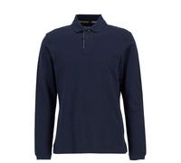 Barbour Lifestyle Mens Long Sleeve Tartan Placket Polo Shirt - Colour: NAVY - Size: Large