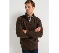 Barbour Essential Lambswool 1/4 Zip Knitted Jumper, Brown, Size 2Xl, Men Brown