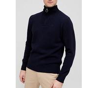 Barbour Essential Lambswool Half Zip, Navy, Size Xl, Men Navy