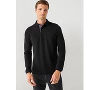 Barbour Lifestyle Mens Long Sleeve Tartan Placket Polo Shirt - Colour: BK31 Black - Size: XL