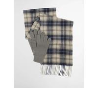 Barbour Glove & Tartan Scarf Gift Set - Grey Midnight - O/S