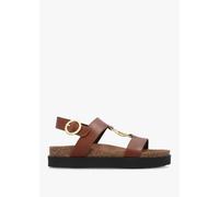 BARBOUR Gwen Brown Leather Sandals Size: 6, Colour: Brown Leather
