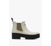 BARBOUR Halton Light Oak Bleached Olive Ankle Wellington Boots Size: 4