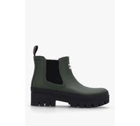 BARBOUR Halton Olive & Black Ankle Wellington Boots Size: 39, Colour:
