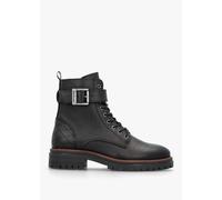 BARBOUR Heidi II Black Pebbled Leather Camando Ankle Boots Size: 3, Co