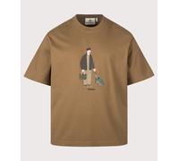 Barbour Heritage+ Mens Oversized Fit Fordyce Graphic T-Shirt - Colour: BR91 Sepia - Size: Large