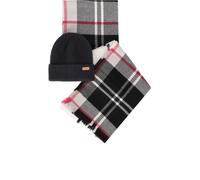 BARBOUR HOT PINK MONOCHROME PENDLE BEANIE + BLAIR SCARF SET One Size