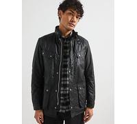 Barbour International Duke Wax Jacket, Black, Size L, Men Black