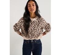 Barbour International Harley Knitted Jumper - Animal, Multi, Size 8, Women Print