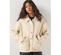 Barbour International Rae Fleece Overshirt, White, Size 12, Women White