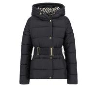Barbour International Short Track Line Puffer Jacket - 18, Black/Jasmine Leopard Print