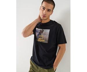 Barbour International Steve Mcqueen Photographic Relaxed T-Shirt, Black, Size M, Men Black