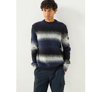 Barbour International Vector Colour Block Crew Neck Knitted Jumper- Black, Black, Size M, Men Black