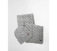 Barbour Jesmond Beanie & Scarf Gift Set - Mid Grey - O/S