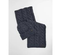 Barbour Jesmond Beanie & Scarf Gift Set - Navy Blue - O/S