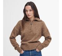 Barbour Ladies Lavensdale Half Zip Knitted Jumper - Beige - Size: UK8