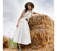 Barbour Ladies Melody Midi Skirt - White - Size: UK12