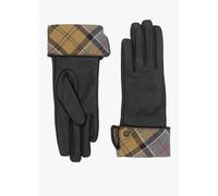 BARBOUR Lady Jane Black Dress Tartan Leather Gloves Size: S, Colour: B