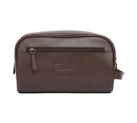 Barbour Leather Washbag - Dark Brown - Size: One Size