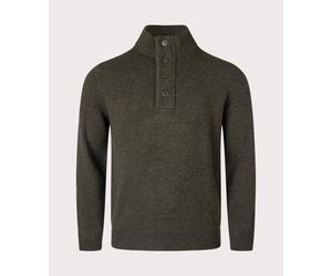 Barbour Lifestyle Mens Essential Patch Quarter Zip Knitted Jumper - Colour: GN73 Seaweed - Size: Large