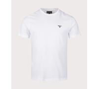 Barbour Mens Barbour Basic Branded Cotton-Jersey T-Shirt White L