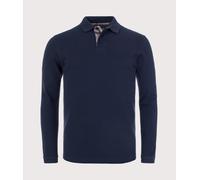 Barbour Lifestyle Mens Long Sleeve Tartan Placket Polo Shirt - Colour: NAVY - Size: Large