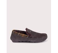 BARBOUR Mens Monty Suede Moccasin Slippers In Brown Mens Shoe Size: 9, Colour: Brown Suede