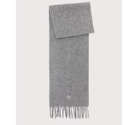 Barbour Mens Plain Light Grey Marl Skinny Lambswool Scarf