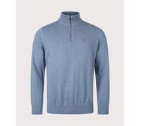 Barbour Lifestyle Mens Quarter Zip Cotton Knit - Colour: BU43 Blue Stone - Size: XXL