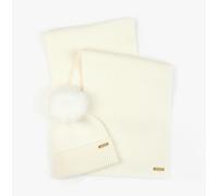 Barbour MALLORY BEANIE & SCARF Womens Gift Set Optic White - One Size
