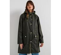 Barbour Marcy Wax Parka - Navy, Green, Size 12, Women Green