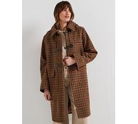 Barbour Melody Check Wool Duffle Coat - Brown, Brown, Size 8, Women Brown