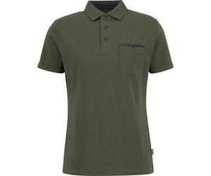 Barbour - Men's 100% cotton interlock Polo shirt - Premium Corpatch Tailored Polo Shirt Dark Olive for Men - Size M - Khaki Khaki M