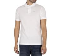 Barbour Mens Tartan Pique Polo Shirt White/Dress