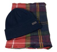 Barbour MGS0079TN69 - Matching Hat and Scarf/Swinton Beanie & Galingale Scarf Gift Set