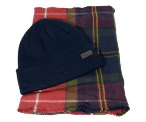 Barbour MGS0079TN69 - Matching Hat and Scarf/Swinton Beanie & Galingale Scarf Gift Set