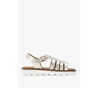 BARBOUR Otterburn Gold Leather Fisherman Sandals Size: 6, Colour: Gold