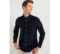 Barbour Ramsey Long Sleeve Tailored Fit Corduroy Shirt - Navy, Navy, Size L, Men Navy