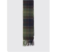 BARBOUR Rectangular Tartan Wool and Cashmere Scarf with Fringes - Size: OS - female