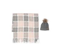 Barbour Saltburn beanie and tartan scarf (set of two) - Grey One Size
