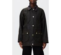 BARBOUR Short Shirt Jacket in Waxed Cotton with Check Collar - Size: 14 - female