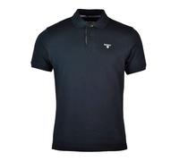 Barbour Tartan Placket Short Sleeve Pique Cotton Polo Shirt, Black/Modern