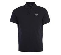 Barbour Tartan Placket Short Sleeve Pique Cotton Polo Shirt, Black/Modern