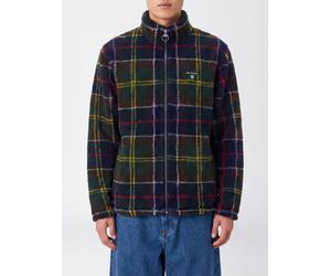 BARBOUR Tartan Pattern Fleece Jacket with High Neck and Zip Closure - Size: S - male