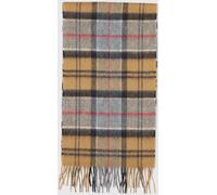 BARBOUR Tartan Pattern Wool and Cashmere Blend Scarf with Fringed Hem - Size: OS - male