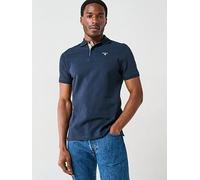 Barbour Tartan Pique Polo Shirt, Navy, Size M, Men Navy